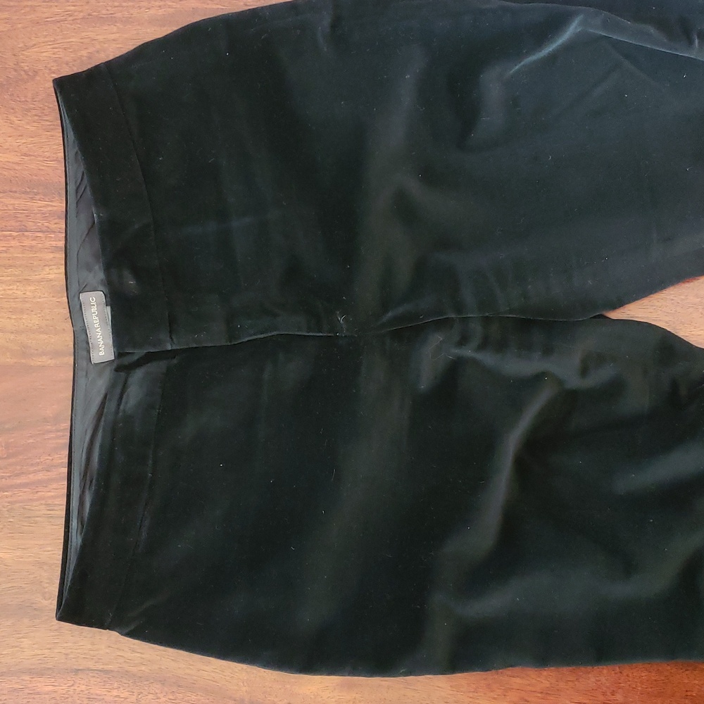 BANANA REPUBLIC Black Velvet Straight-Leg Evening Pant High-Rise Trouser 4 - Picture 8 of 10